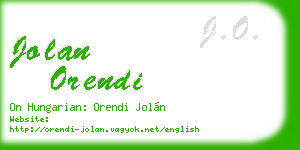 jolan orendi business card